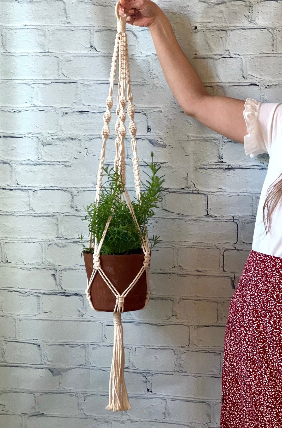 Macrame Plant Hanger Braided Pot Holder Plant Display Etsy