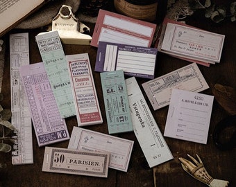 Vintage old tickets (12 styles) Bullet journal. Card making. Scrapping book. DIY making. Train tickets.