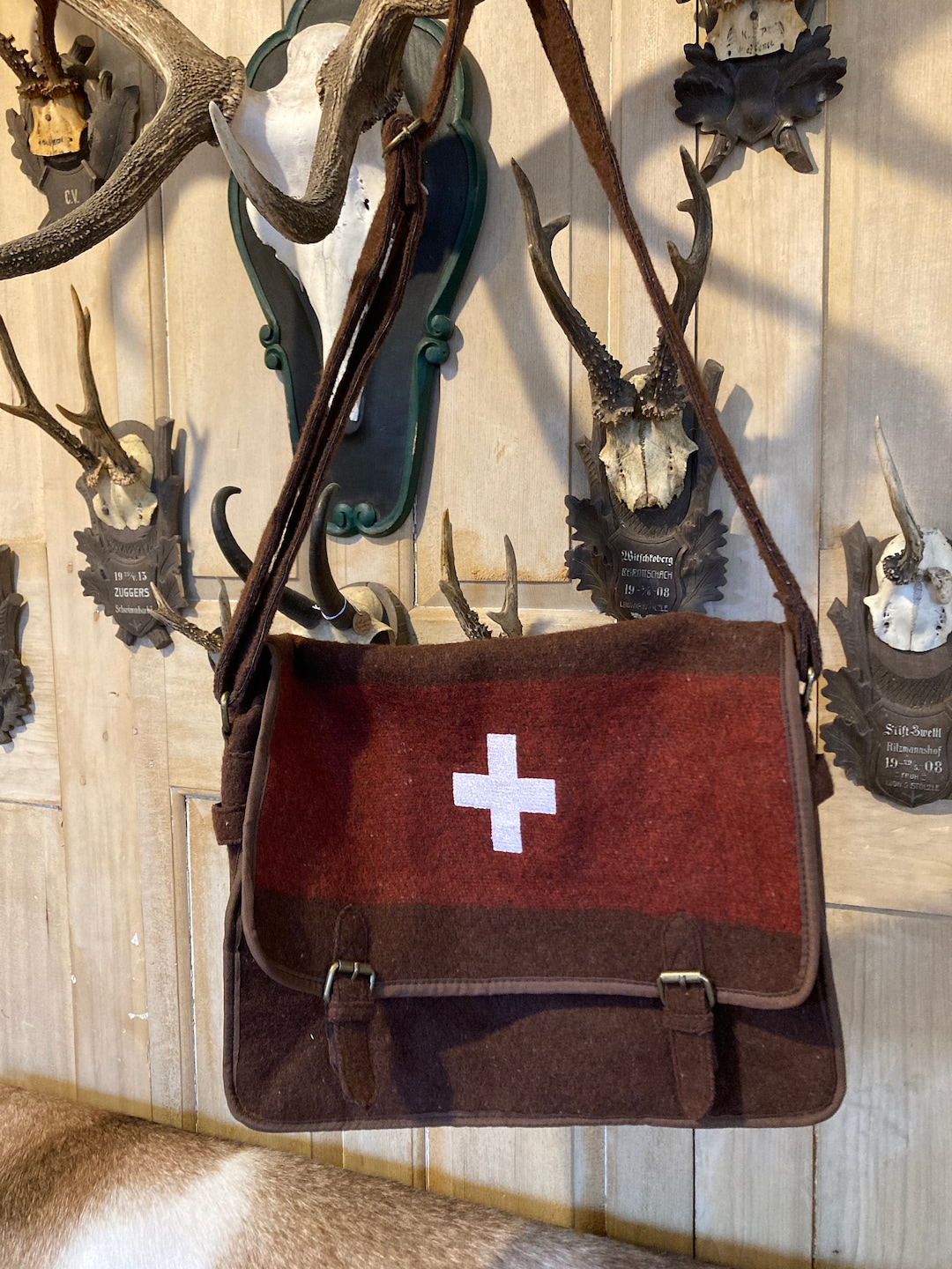 Swiss Army Blanket Messenger Bag Etsy