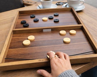 Fast Sling Puck Game Board – Handmade Wooden Table Game