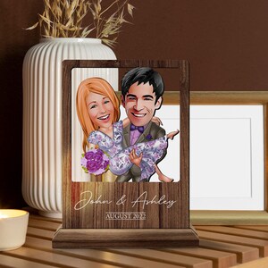 Personalisierte Holz handgemachte 3D Cartoon Named Liebhaber Paar Platte Schmuckstück, Benutzerdefinierte Cartoon Portrait, Valentinstag Geschenk, Wohnkultur, Holz Kunst