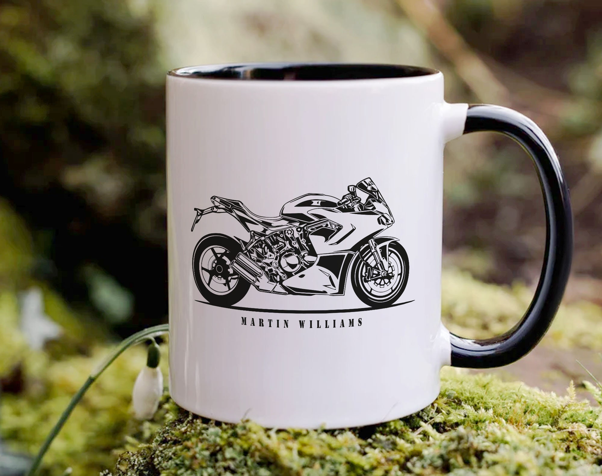 Personalized Motorcyclist Design Coffee Cup, Coffee Mug With