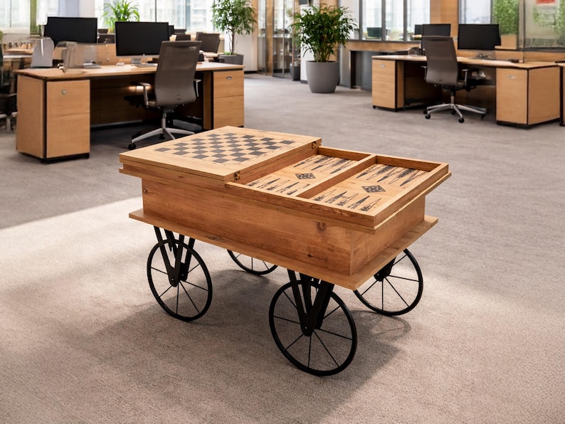 Smart multifunktionellt schack- och backgammonsoffbord bild 10