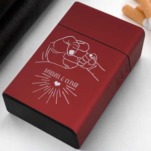 Portasigarette personalizzato con incisione laser, regalo per fumatori, scatola per sigarette personalizzata, portasigarette in metallo, regalo per papà