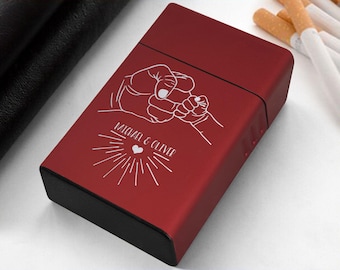 Personalized Cigarette Box Custom Name Cigarette Box Engraved Cigarette Case  Stainless Steel Monogrammed Cigarette Holder Gift for Smoker