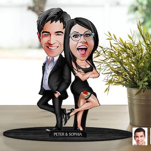 Personalisierter 3D-Karikaturliebhaber aus Holz - Paarfigur-Schmuckstück, benutzerdefiniertes Karikaturporträt, Geburtstagsgeschenk, Weihnachten, Jubiläumsgeschenk