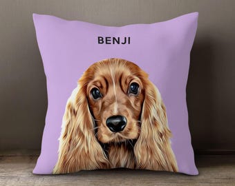 Personalisiertes Haustierkissen mit Cartoon-Motiv, Geschenk mit individuellem Hunde- oder Katzenfoto