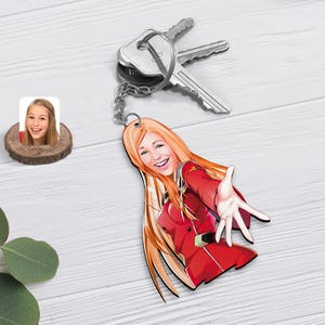 Llavero de madera personalizado con dibujos animados - 1