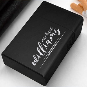 Portasigarette personalizzato con incisione laser, regalo per fumatori, scatola per sigarette personalizzata, portasigarette in metallo, regalo per lui