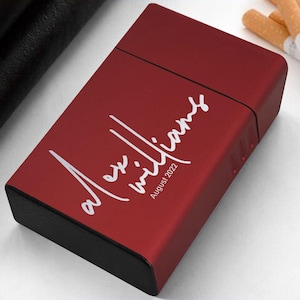Portasigarette personalizzato con incisione laser, regalo per fumatori, scatola per sigarette personalizzata, portasigarette in metallo, regalo per lui
