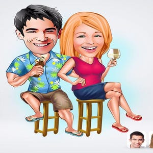 Personalized Couple Drawing / Couple Cartoon Drawing / Couple Drawing