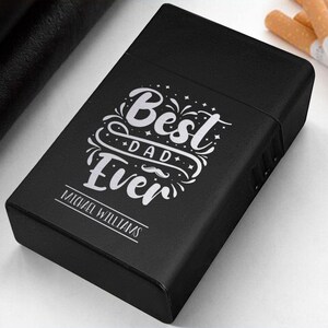 Portasigarette personalizzato con incisione laser, regalo per fumatori, scatola per sigarette personalizzata, portasigarette in metallo, regalo per papà