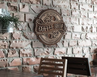 Personalized Coffee Bar, Coffee Shop Sign, Wooden Sign, Custom Wood Sign, Home Bar Sign, Coffee Sign, Home Decor, Wall Decor, Wood Decor