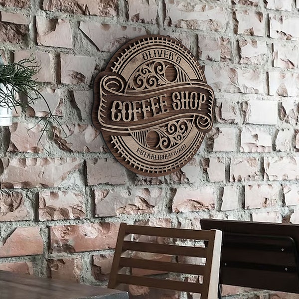Personalized Coffee Bar, Coffee Shop Sign, Wooden Sign, Custom Wood Sign, Home Bar Sign, Coffee Sign, Home Decor, Wall Decor, Wood Decor