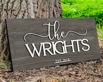 Custom Wood Sign, Personalized Family Name Sign, Wooden Last Name Sign, Wedding Gift, Home Wall Decor, Anniversary Gift, Housewarming Gift