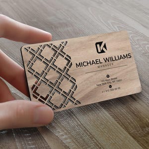 Cartão de visita personalizado em madeira cortado a laser, cartão de visita personalizado em madeira, cartão pessoal, cartão de visita com logotipo, cartão de madeira cortado a laser