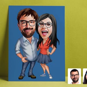 Family Portrait, Couple Portrait, Custom Family Illustration, Valentine's Gift, Custom Cartoon Drawing, Cartoon Portrait, Christmas Gift