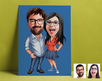 Family Portrait, Couple Portrait, Custom Family Illustration, Valentine's Gift, Custom Cartoon Drawing, Cartoon Portrait, Christmas Gift