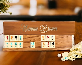 Juego de mesa Okey con espejo dorado y relieve personalizado, juego familiar, juego para fiestas al aire libre o en interiores, juego de mesa personalizado, regalo de fiesta