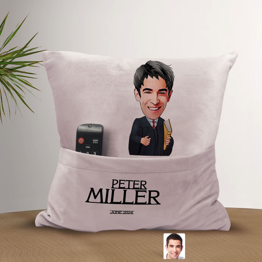 Personalized Lawyer Cartoon Pillow With Pockets Custom Etsy