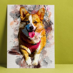 Personalized Digital Cartoon Pet Painting Portrait, Pet Portrait, Custom Illustration, Pet Gift, Custom Dijital Painting Drawing, Pet Friend