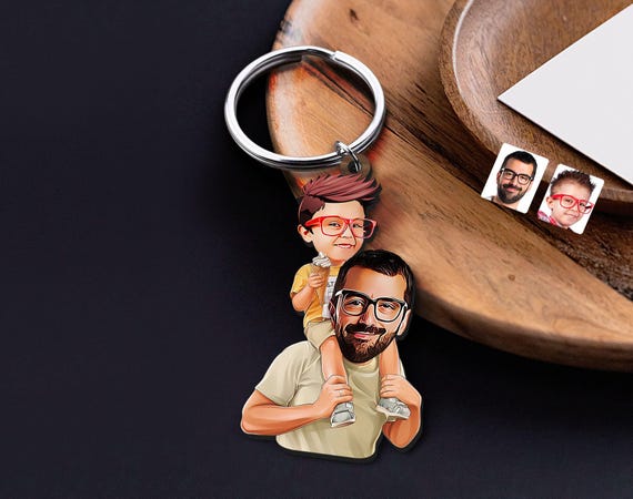 Greatest Non-Biological Dad Custom Engraved Photo Keyring - Printed - Foto 13