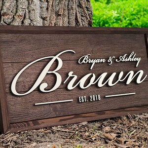Personalized Oak Tree Name Sign, Custom Wood Family Sign, Last Name ...