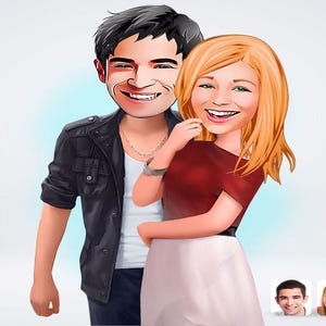 Personalized Couple Drawing / Couple Cartoon Drawing / Couple Drawing
