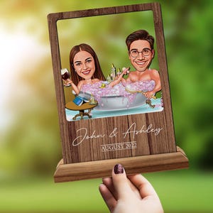 Personalisierte Holz handgemachte 3D Cartoon Named Liebhaber Paar Platte Schmuckstück, Benutzerdefinierte Cartoon Portrait, Valentinstag Geschenk, Wohnkultur, Holz Kunst