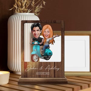Personalisierte Holz handgemachte 3D Cartoon Named Liebhaber Paar Platte Schmuckstück, Benutzerdefinierte Cartoon Portrait, Valentinstag Geschenk, Wohnkultur, Holz Kunst
