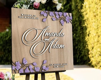 Personalised 3D Wood Welcome Wedding Sign, Rustic Welcome Sign, Wedding Poster, Wood Wedding Decor, Bridal Shower Welcome Sign, Wedding Gift