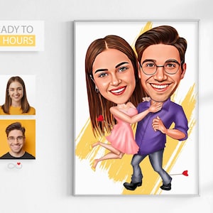 Custom Cartoon Drawing, Cartoon Couple, Custom Portrait, Cartoon Portrait, Family Portrait, Anniversary Gift, Cartoon Drawing from Photo