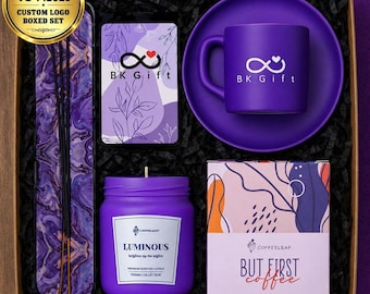 Custom Corporate Coffee Gift Box – 10 Pack Bulk – Turkish Coffee Set with Cup, Candle & Incense – Elegant Business Gift – Custom Logo