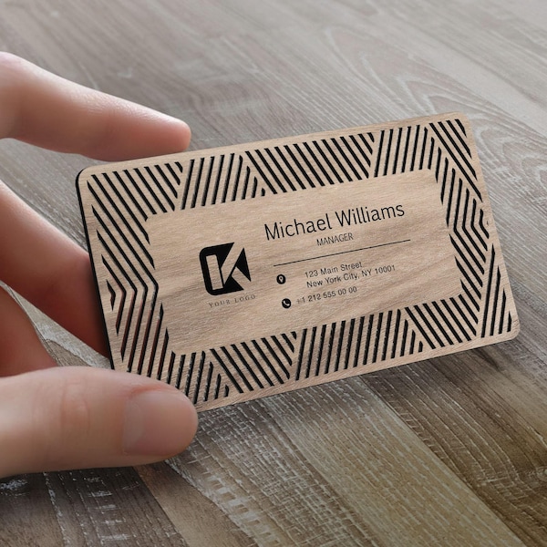 Cartão de Visita Personalizado em Madeira com Corte a Laser, Cartão de Visita Personalizado em Madeira, Cartão Pessoal, Cartão de Visita com Logotipo, Cartão em Madeira com Corte a Laser
