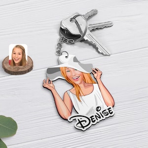 Personalized Sister Brother / Basketball Player / Girl / Woman / Man / Boy Cartoon Wooden Keychain