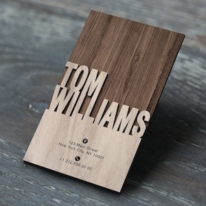 Personalized Wooden Embossed Laser Cut Business Card, Custom Wood Business Card, Personal Card, VIP Busineess Card with Logo, Visiting Card