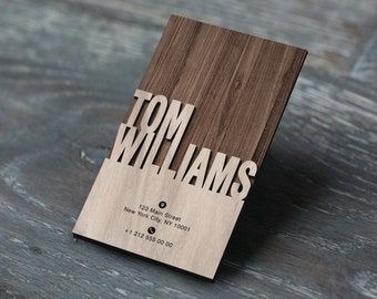 Personalized Wooden Embossed Laser Cut Business Card, Custom Wood Business Card, Personal Card, VIP Busineess Card with Logo, Visiting Card