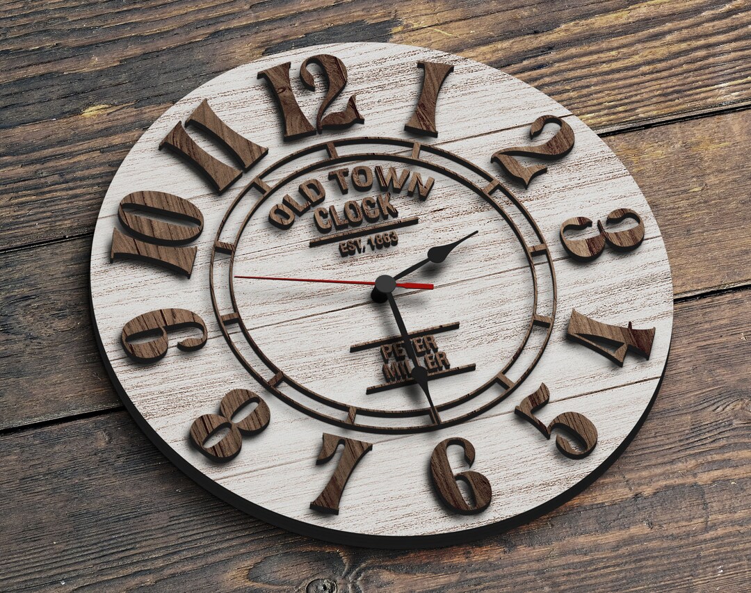 Personalized Big 3D Wooden Wall Clock, Oversized Clock, Custom Large