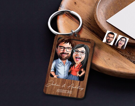 Portachiavi di coppia Hamburger + Patatine – Idea regalo personalizzabile per San Valentino - - L'eccellenza fatta a mano
