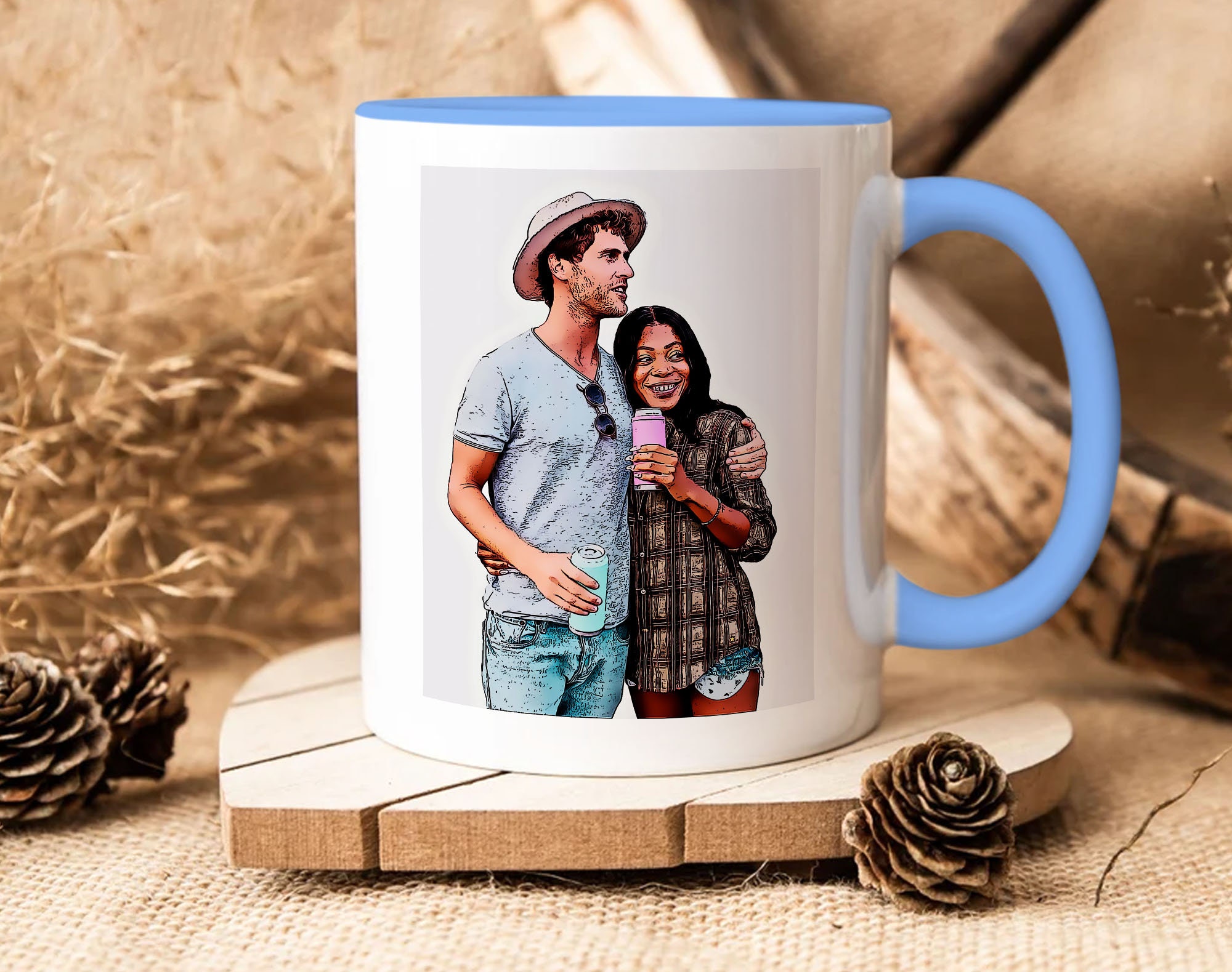 Personalized Mom & Year Photo Mug – Personalized Drawing Gifts