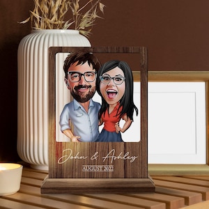 Personalisierte Holz handgemachte 3D Cartooned Named Liebhaber Paar Figur Schmuckstück, Benutzerdefinierte Cartoon Portrait, Valentinstag Geschenk, Wohnkultur, Holz Kunst