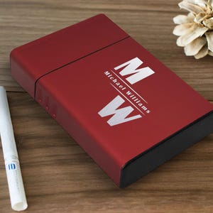 Portasigarette personalizzato con incisione laser, regalo per fumatori, scatola per sigarette personalizzata, portasigarette in metallo, regalo per lui