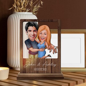 Personalisierte Holz handgemachte 3D Cartoon Named Liebhaber Paar Platte Schmuckstück, Benutzerdefinierte Cartoon Portrait, Valentinstag Geschenk, Wohnkultur, Holz Kunst