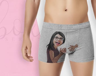 Personalized Naughty Cartooned Boxers for Husband or Boyfriend, Custom Anniversary / Birthday / Valentines Day Gifts / Gift for Him