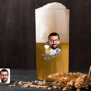 Personalized Couple Cartoon Colored Printed Beer Glass Personalized Pint Glasses, Bulk Gifts for Clients and Employees