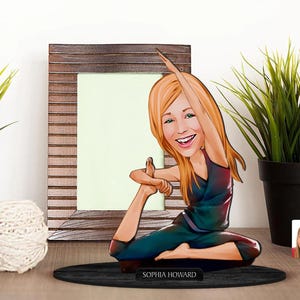 Gepersonaliseerde 3D houten cartoon yoga beeldje trinket, aangepaste cartoon pilates portret, verjaardagscadeau, kerstcadeau, cadeau voor haar