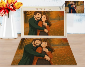 Personalisierte Ghibli Style Cartoon Puzzle, Ghibli Style Custom Puzzle, 1000 Teile Puzzle, große Puzzles für Erwachsene, Ghibli Art