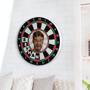 Personalized Photo And Name Entertainment 16 Inch 40cm Darts Play Set Gift For Friend Birthday Customized Dart Board Present Enjoyable image 3