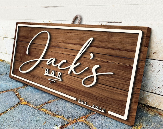 Wooden bar signs deals