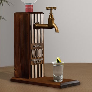 Personalized Embossed Name Wood Vodka Dispenser, Wine, Vodka, Whiskey Dispenser, Whiskey Fountain, Beverage Dispenser, Drink Dispenser